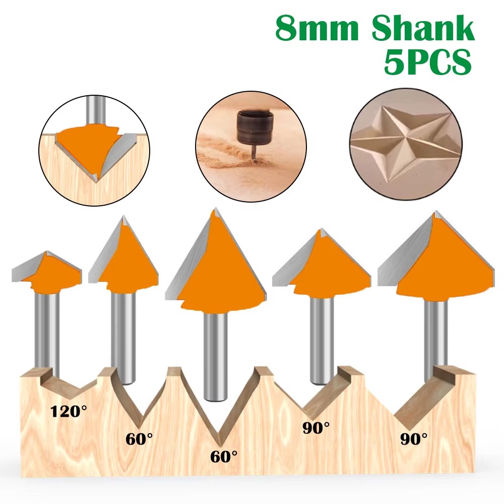 3D Printing Online - 1 Stück 8MM Schaftfräser Holzschnitzerei 60