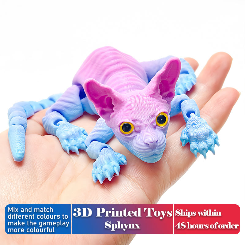 3D Printing Household Items - Realistische 3D-gedruckte Sphynx-Katze mit flexiblen Gelenken