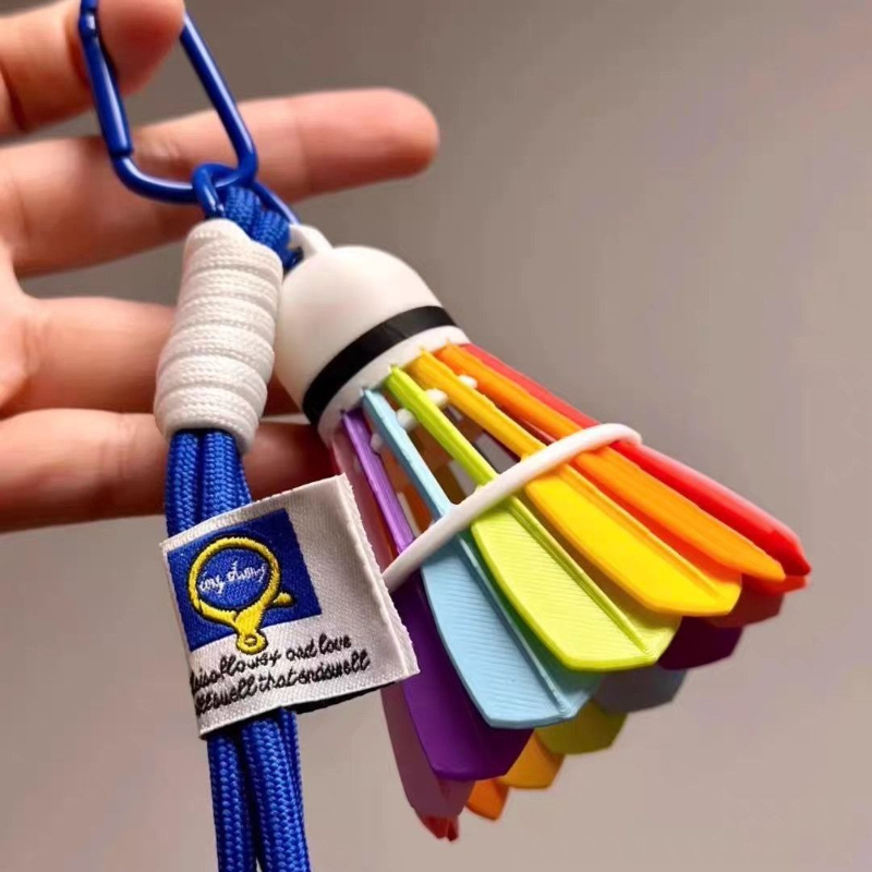 3D Printing Household Items - Kreativer 3D-Gedruckter Feder-Regenbogen Badminton-Anhänger Outdoor-Sporttaschenanhänger Geschenk