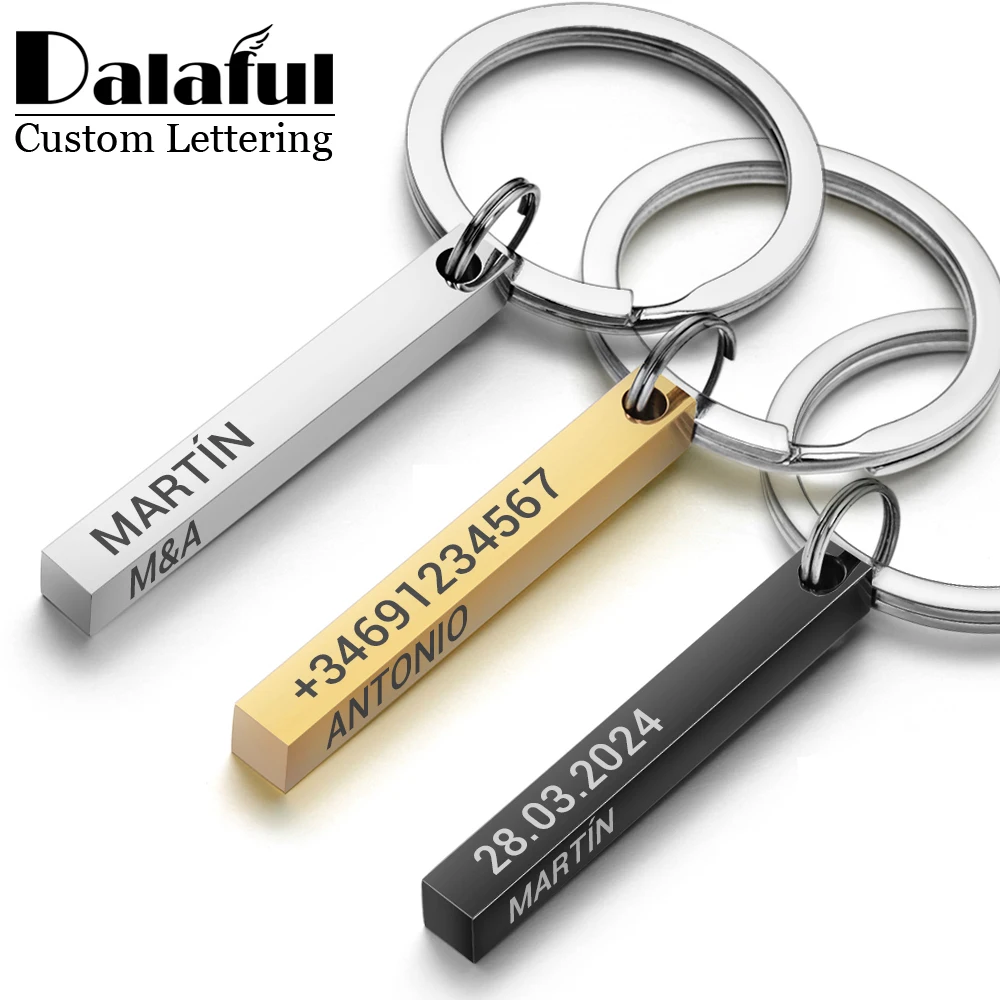 3D Printing Gold - Personalisierter 3D-Bar-Schlüsselanhänger mit Gravur, Text, Name,