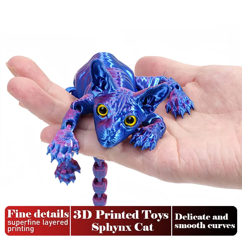 3D Printing Household Items - 3D-gedruckte Katze, realistische mehrteilige bewegliche Katzenfiguren,