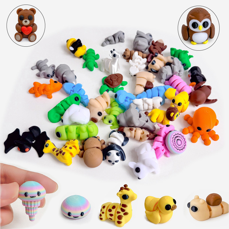 3D Printing Household Items - 10–50 Stück 3D-gedruckte bunte Mini-Tierfiguren, Ornamente,