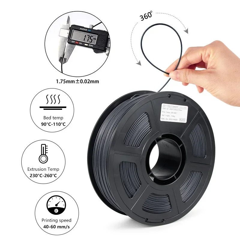 Kohlefaser ASA Filament 1,75mm – Asa Filament Outdoor Bewertung und Preis